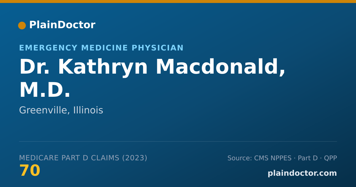 Shareable card for Kathryn Macdonald, M.D. - Emergency Medicine Physician, Greenville, IL