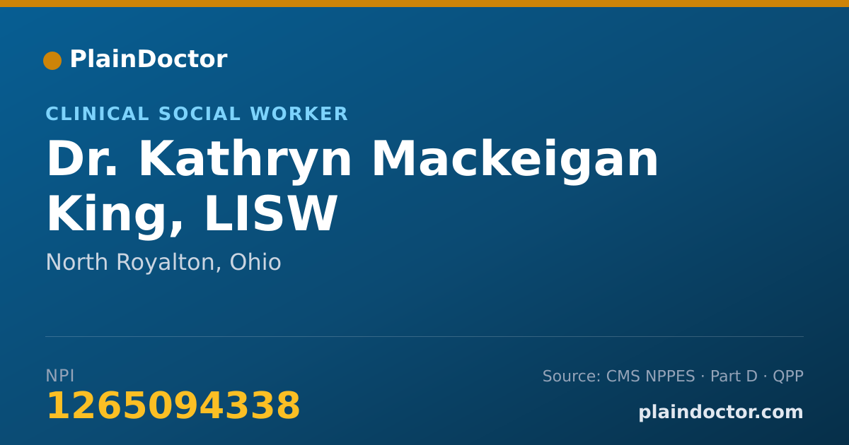 Shareable card for Kathryn Mackeigan King, LISW - Clinical Social Worker, North Royalton, OH