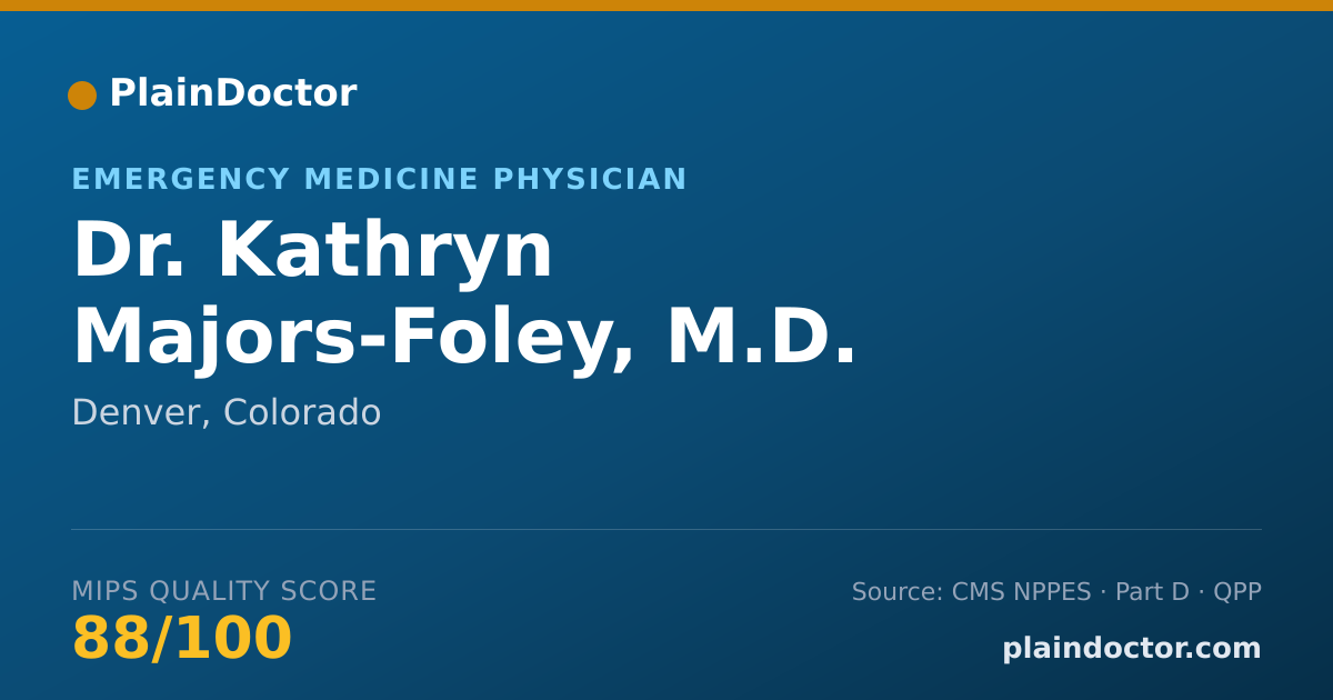 Shareable card for Kathryn Majors-Foley, M.D. - Emergency Medicine Physician, Denver, CO