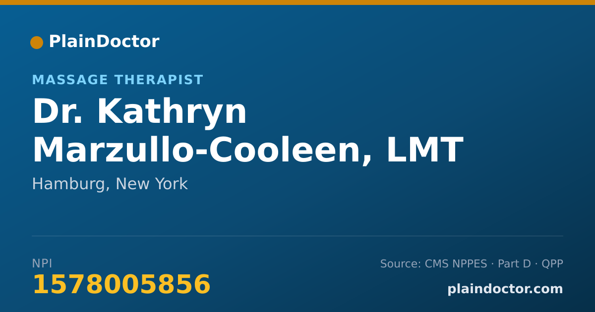 Shareable card for Kathryn Marzullo-Cooleen, LMT - Massage Therapist, Hamburg, NY