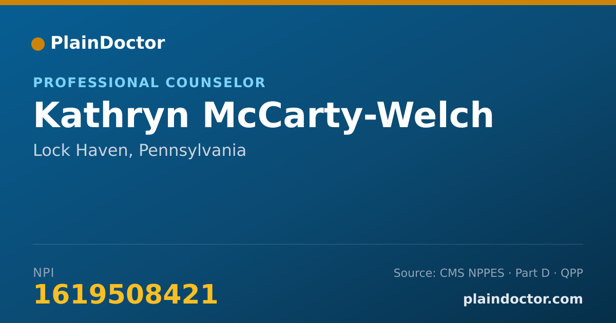 Shareable card for Kathryn McCarty-Welch - Professional Counselor, Lock Haven, PA