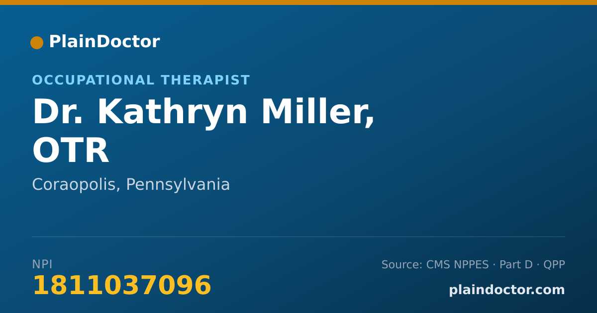 Shareable card for Kathryn Miller, OTR - Occupational Therapist, Coraopolis, PA