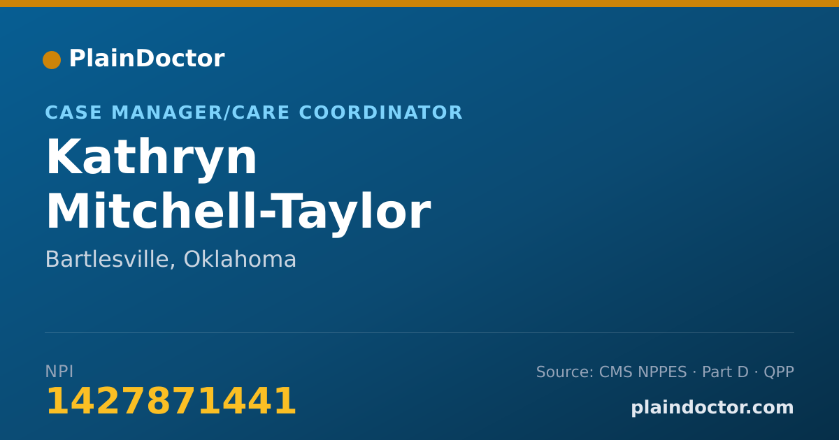 Shareable card for Kathryn Mitchell-Taylor - Case Manager/Care Coordinator, Bartlesville, OK