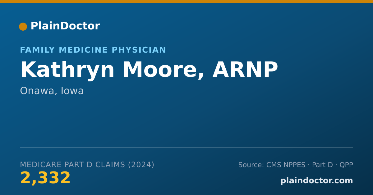 Shareable card for Kathryn Moore, ARNP - Family Medicine Physician, Onawa, IA