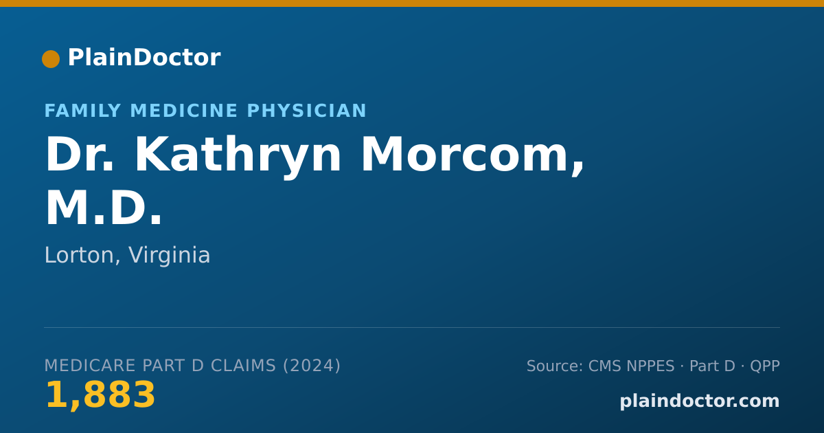 Shareable card for Kathryn Morcom, M.D. - Family Medicine Physician, Lorton, VA