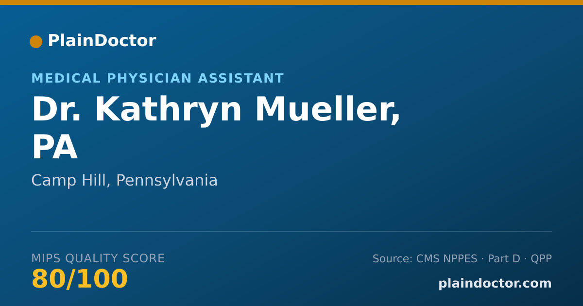 Shareable card for Kathryn Mueller, PA - Medical Physician Assistant, Camp Hill, PA
