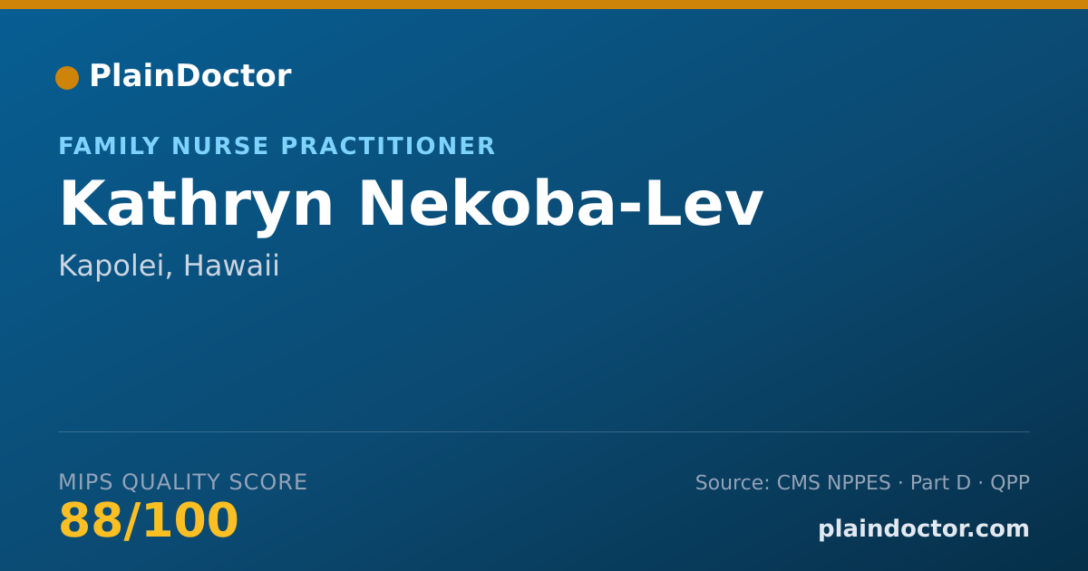 Shareable card for Kathryn Nekoba-Lev - Family Nurse Practitioner, Kapolei, HI