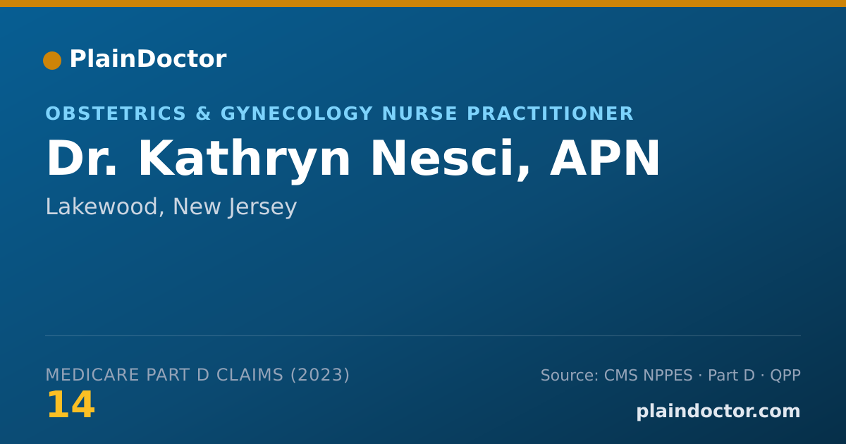 Shareable card for Kathryn Nesci, APN - Obstetrics & Gynecology Nurse Practitioner, Lakewood, NJ
