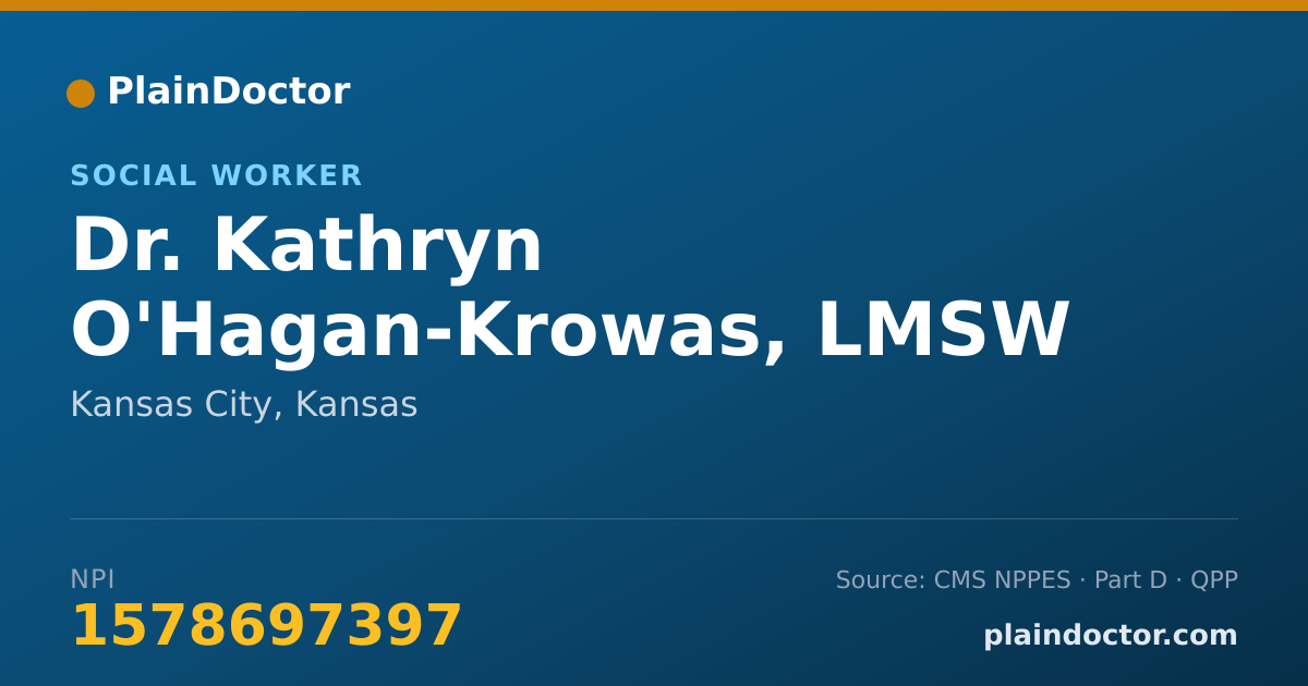 Shareable card for Kathryn O'Hagan-Krowas, LMSW - Social Worker, Kansas City, KS