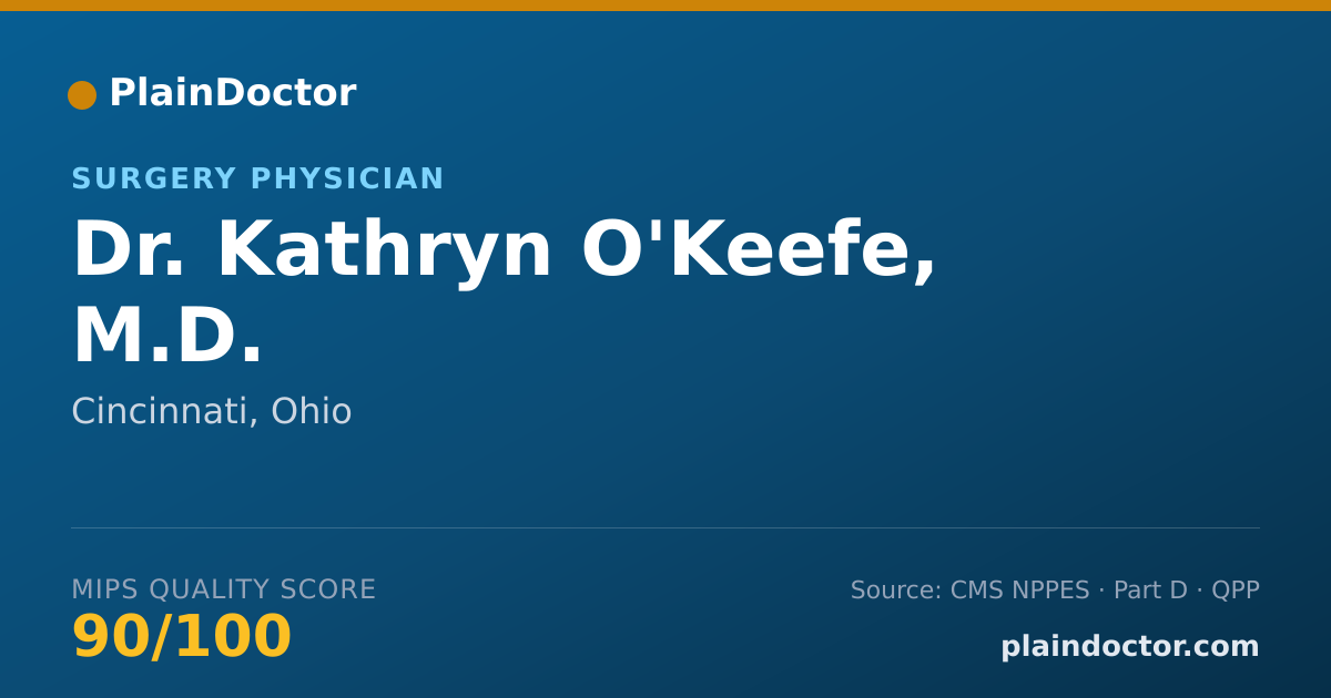 Shareable card for Kathryn O'Keefe, M.D. - Surgery Physician, Cincinnati, OH