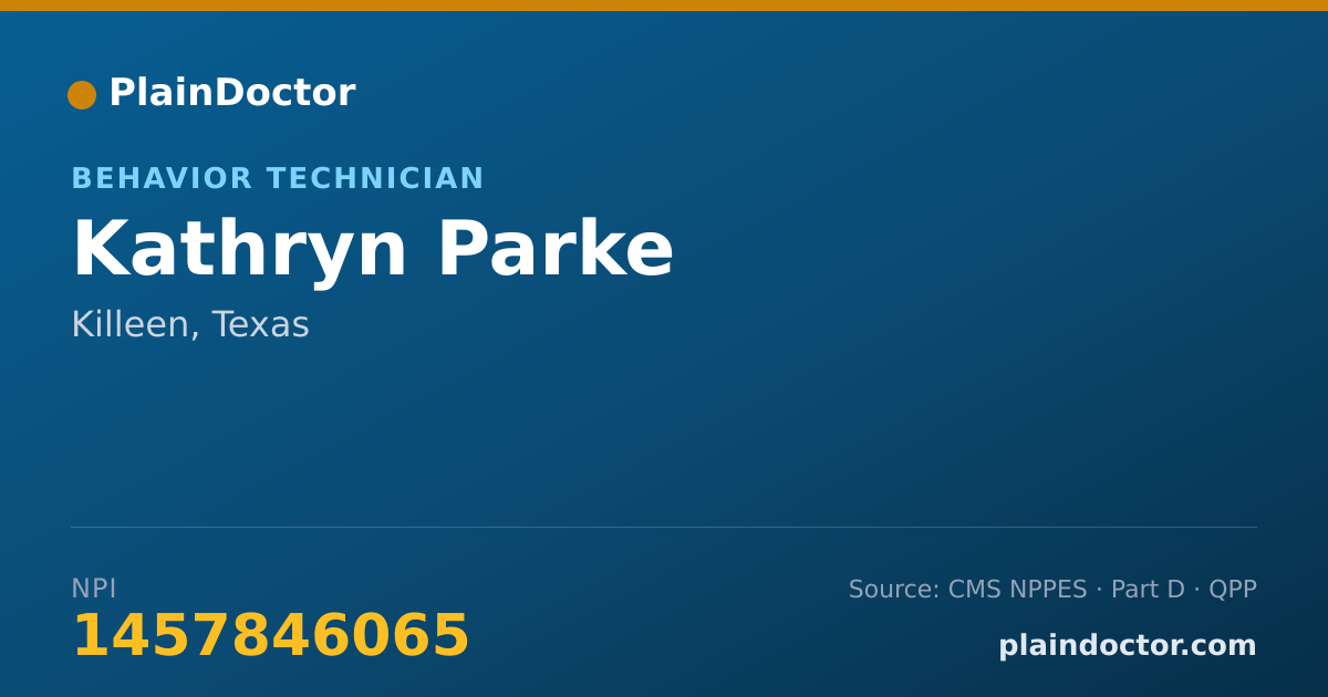 Shareable card for Kathryn Parke - Behavior Technician, Killeen, TX