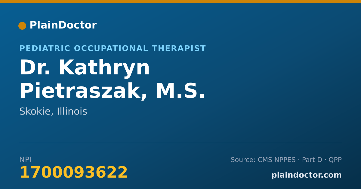 Shareable card for Kathryn Pietraszak, M.S. - Pediatric Occupational Therapist, Skokie, IL