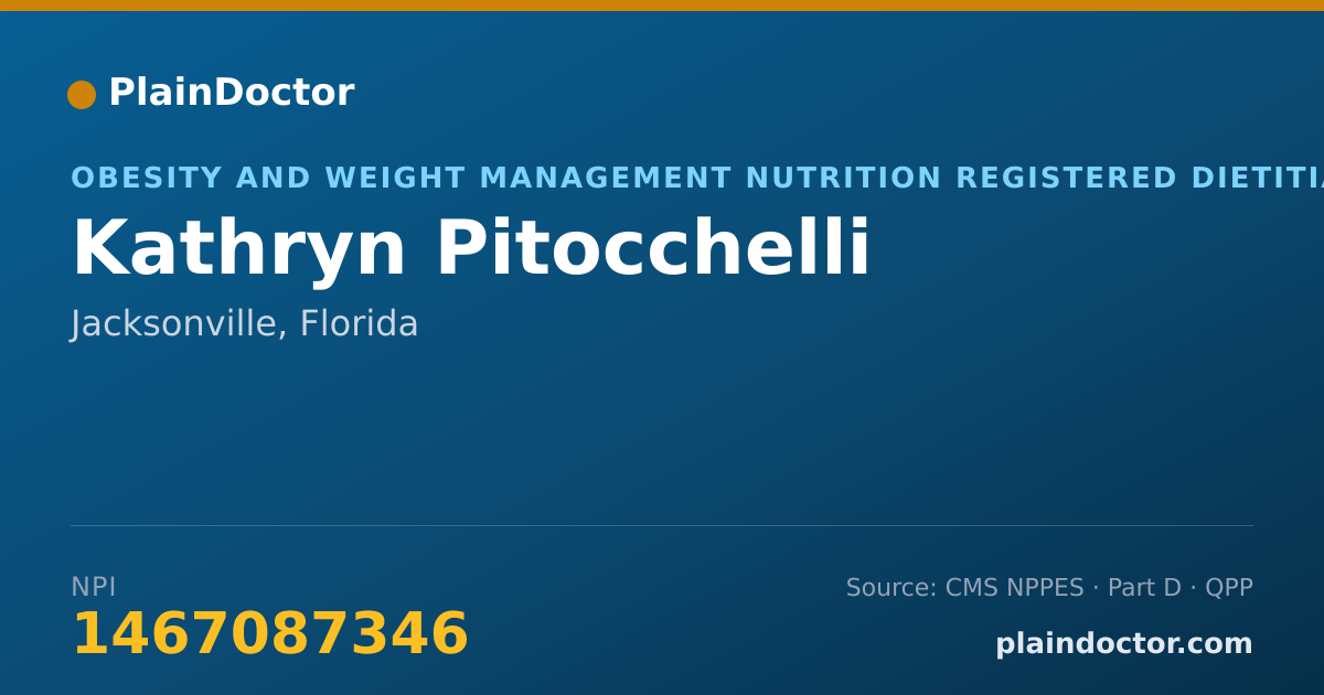 Shareable card for Kathryn Pitocchelli - Obesity and Weight Management Nutrition Registered Dietitian, Jacksonville, FL