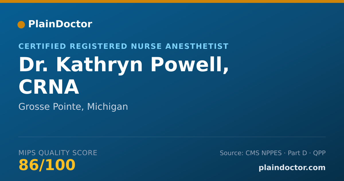 Shareable card for Kathryn Powell, CRNA - Certified Registered Nurse Anesthetist, Grosse Pointe, MI