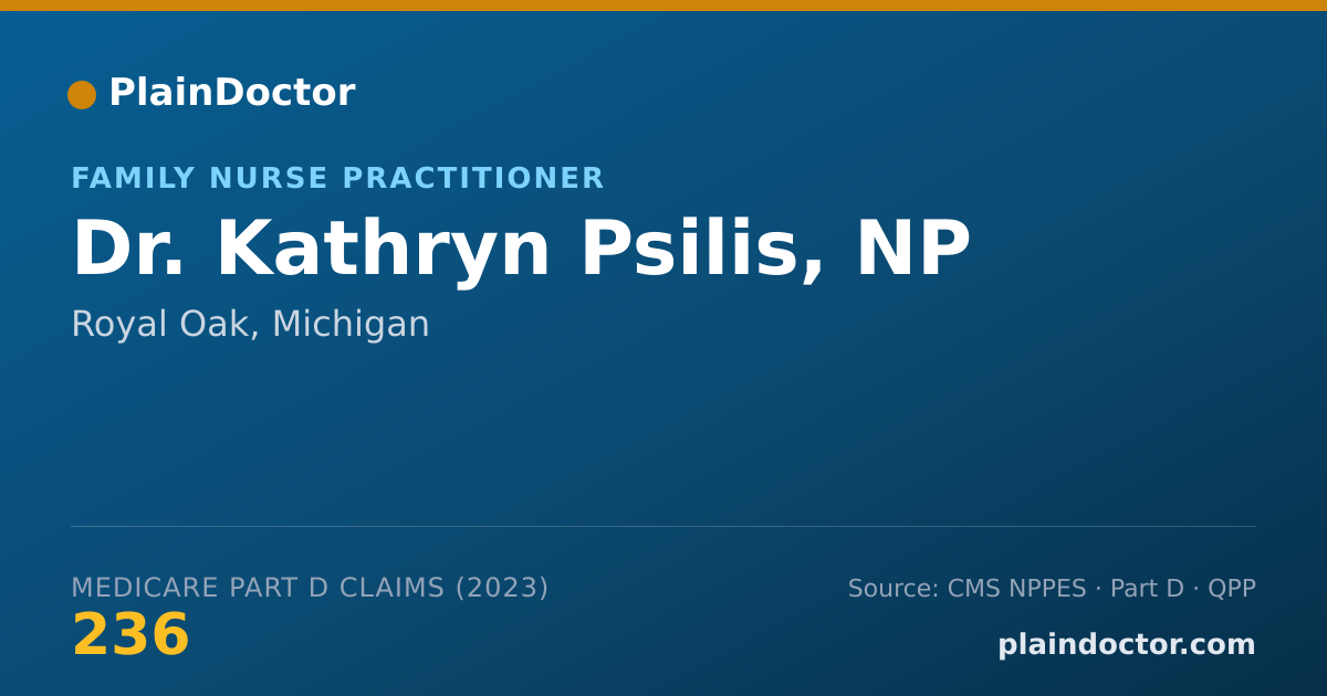 Shareable card for Kathryn Psilis, NP - Family Nurse Practitioner, Royal Oak, MI