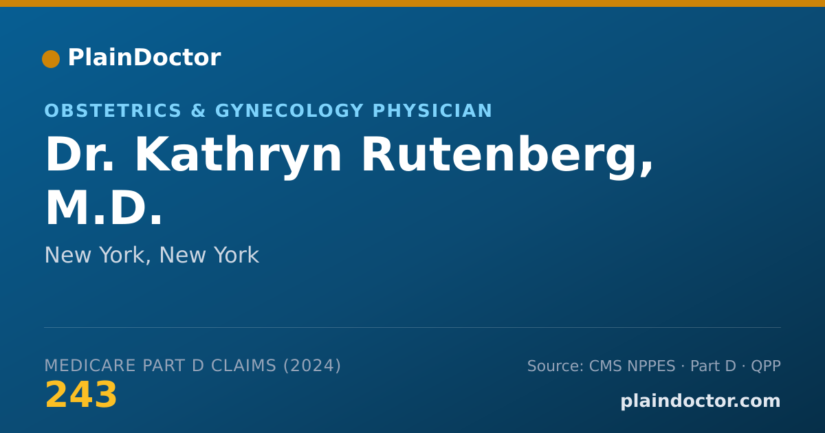 Shareable card for Kathryn Rutenberg, M.D. - Obstetrics & Gynecology Physician, New York, NY