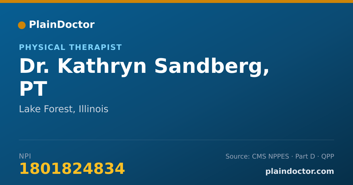Shareable card for Kathryn Sandberg, PT - Physical Therapist, Lake Forest, IL