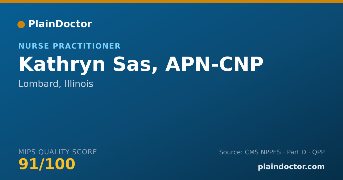Shareable card for Kathryn Sas, APN-CNP - Nurse Practitioner, Lombard, IL