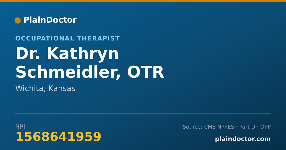 Shareable card for Kathryn Schmeidler, OTR - Occupational Therapist, Wichita, KS