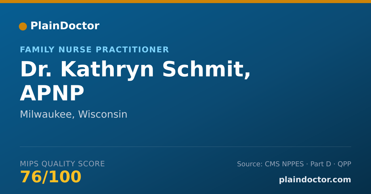 Shareable card for Kathryn Schmit, APNP - Family Nurse Practitioner, Milwaukee, WI