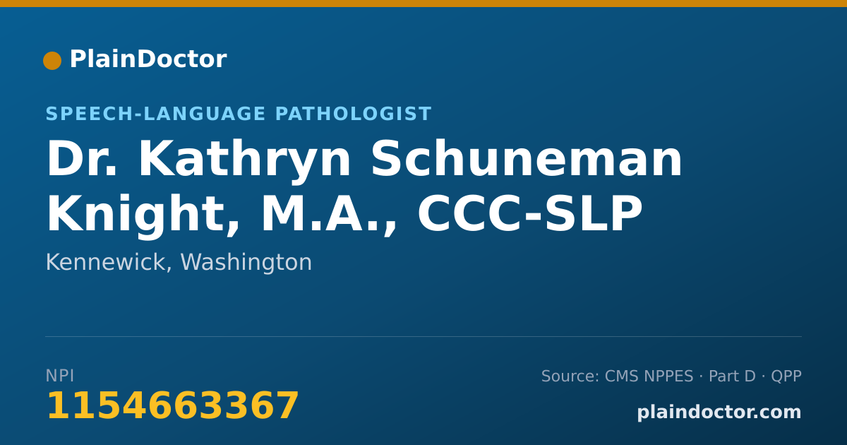 Shareable card for Kathryn Schuneman Knight, M.A., CCC-SLP - Speech-Language Pathologist, Kennewick, WA
