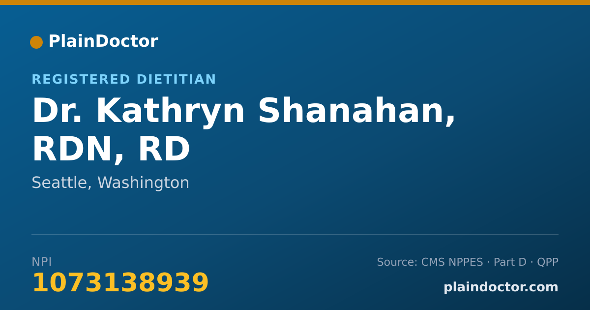 Shareable card for Kathryn Shanahan, RDN, RD - Registered Dietitian, Seattle, WA