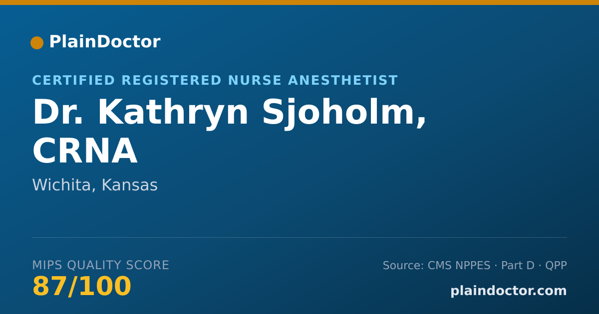 Shareable card for Kathryn Sjoholm, CRNA - Certified Registered Nurse Anesthetist, Wichita, KS