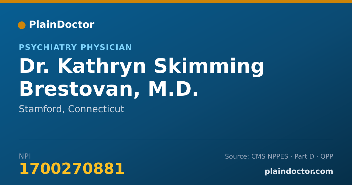 Shareable card for Kathryn Skimming Brestovan, M.D. - Psychiatry Physician, Stamford, CT