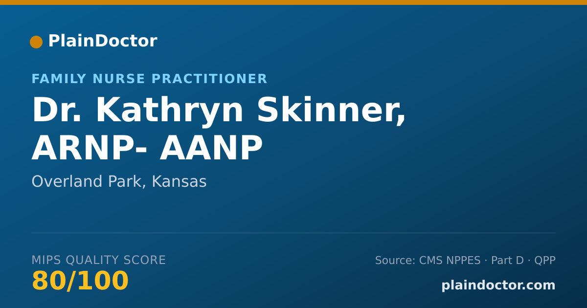 Shareable card for Kathryn Skinner, ARNP- AANP - Family Nurse Practitioner, Overland Park, KS