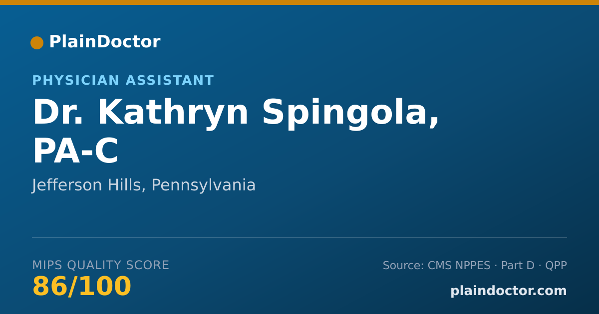 Shareable card for Kathryn Spingola, PA-C - Physician Assistant, Jefferson Hills, PA