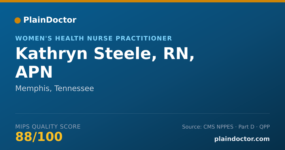 Shareable card for Kathryn Steele, RN, APN - Women's Health Nurse Practitioner, Memphis, TN