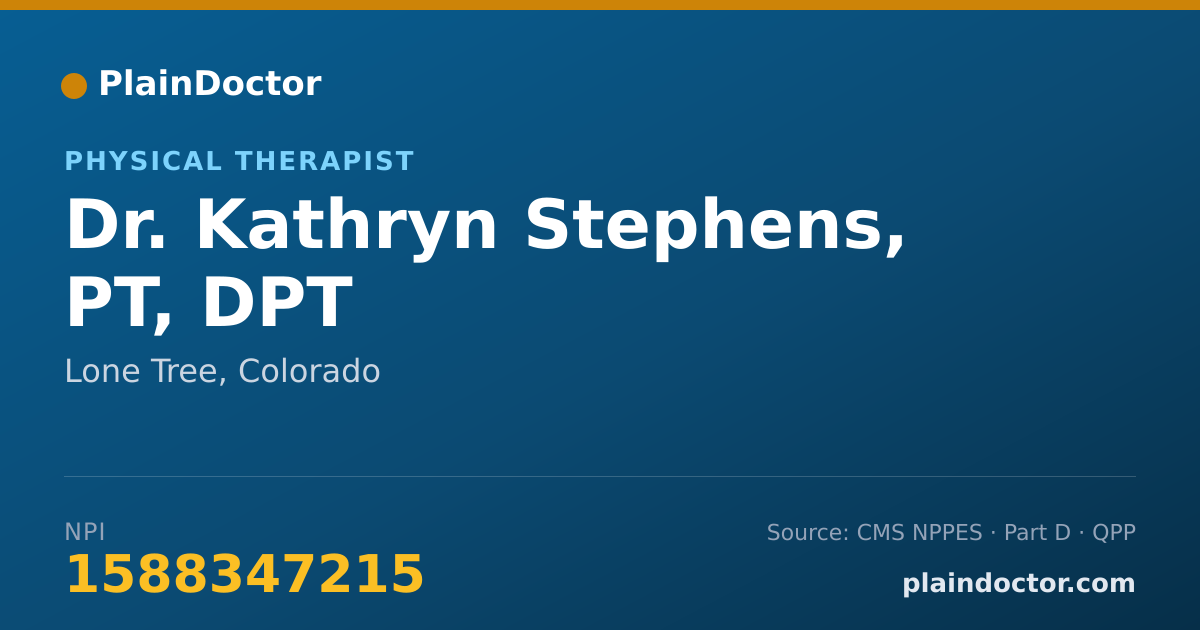 Shareable card for Kathryn Stephens, PT, DPT - Physical Therapist, Lone Tree, CO