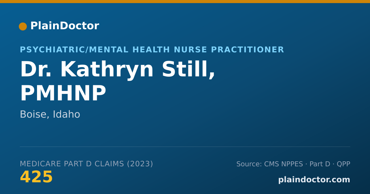 Shareable card for Kathryn Still, PMHNP - Psychiatric/Mental Health Nurse Practitioner, Boise, ID