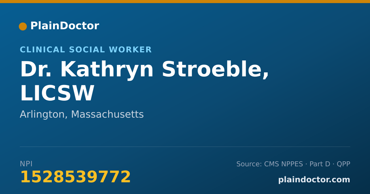 Shareable card for Kathryn Stroeble, LICSW - Clinical Social Worker, Arlington, MA