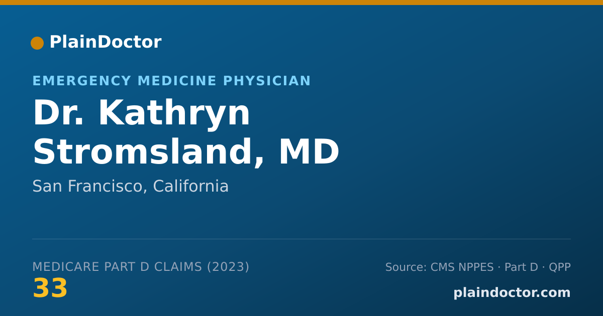 Shareable card for Kathryn Stromsland, MD - Emergency Medicine Physician, San Francisco, CA