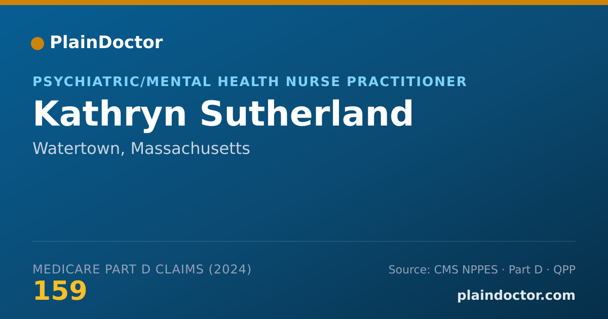 Shareable card for Kathryn Sutherland - Psychiatric/Mental Health Nurse Practitioner, Watertown, MA