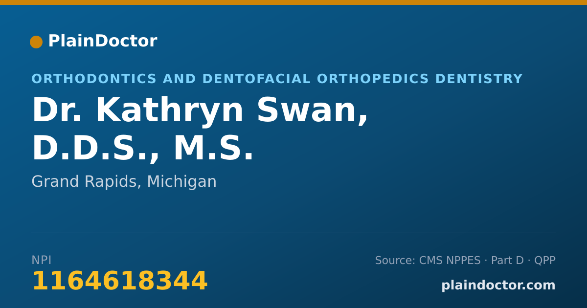 Shareable card for Kathryn Swan, D.D.S., M.S. - Orthodontics and Dentofacial Orthopedics Dentistry, Grand Rapids, MI