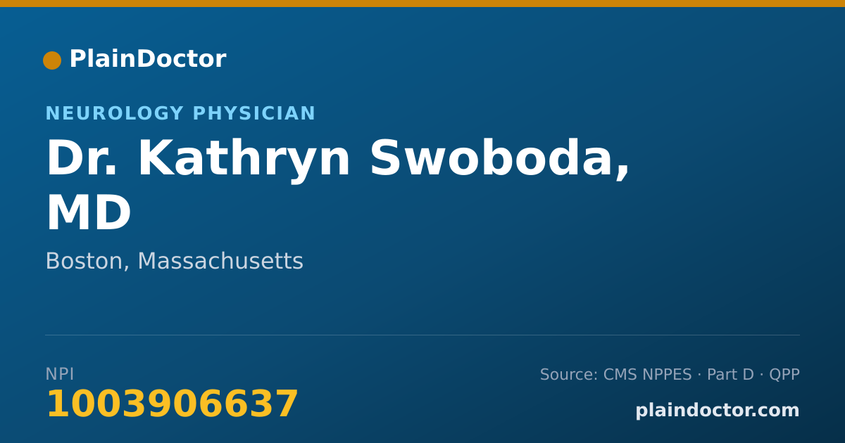 Shareable card for Kathryn Swoboda, MD - Neurology Physician, Boston, MA