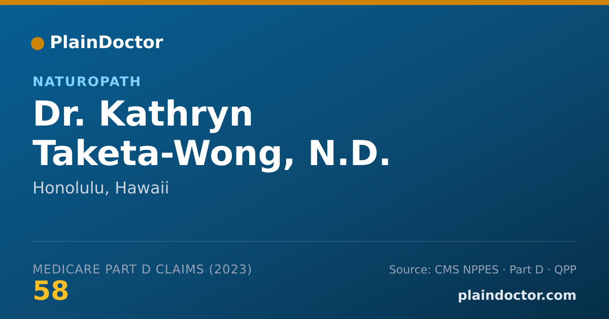Shareable card for Kathryn Taketa-Wong, N.D. - Naturopath, Honolulu, HI