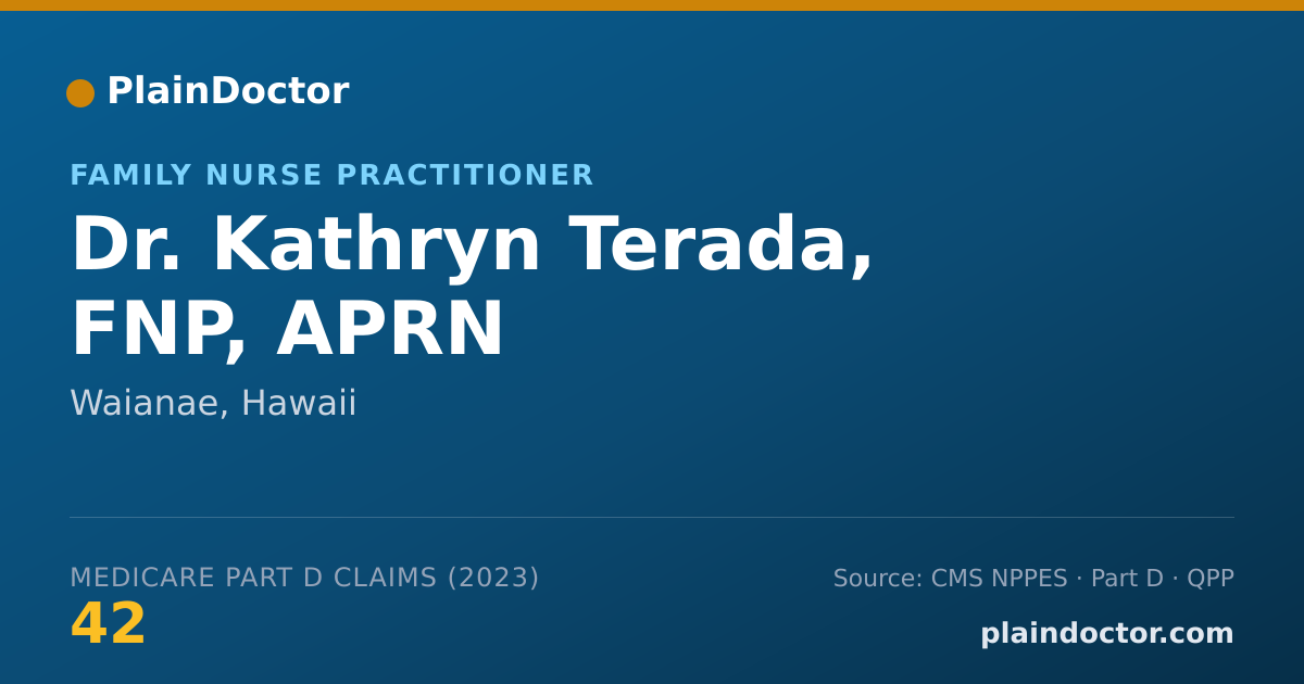 Shareable card for Kathryn Terada, FNP, APRN - Family Nurse Practitioner, Waianae, HI
