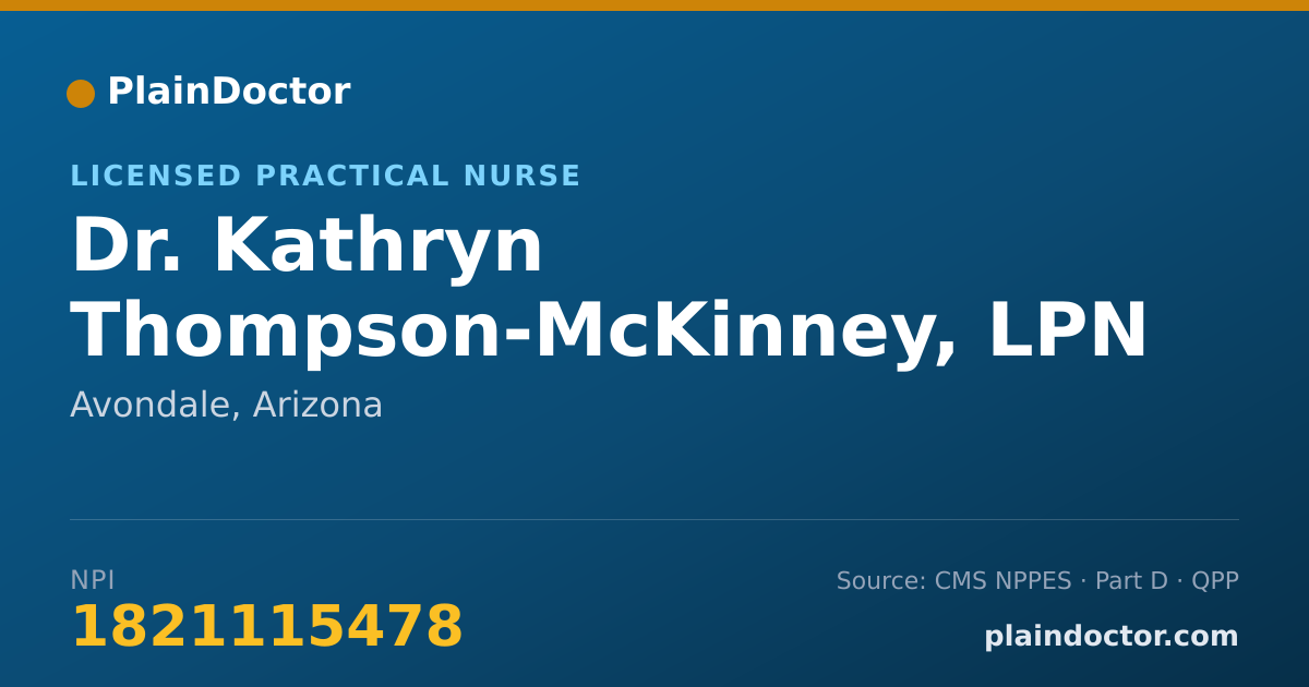 Shareable card for Kathryn Thompson-McKinney, LPN - Licensed Practical Nurse, Avondale, AZ