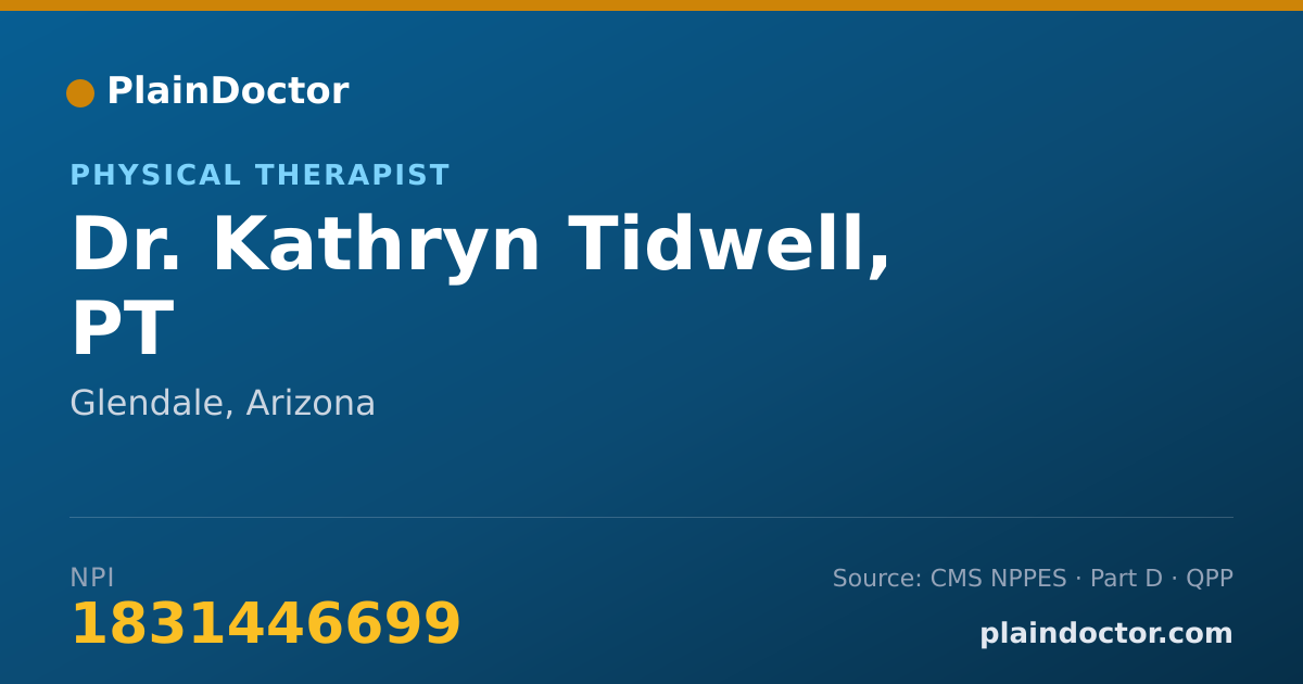 Shareable card for Kathryn Tidwell, PT - Physical Therapist, Glendale, AZ