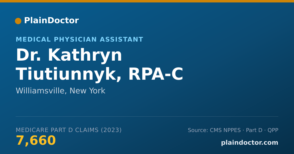 Shareable card for Kathryn Tiutiunnyk, RPA-C - Medical Physician Assistant, Williamsville, NY