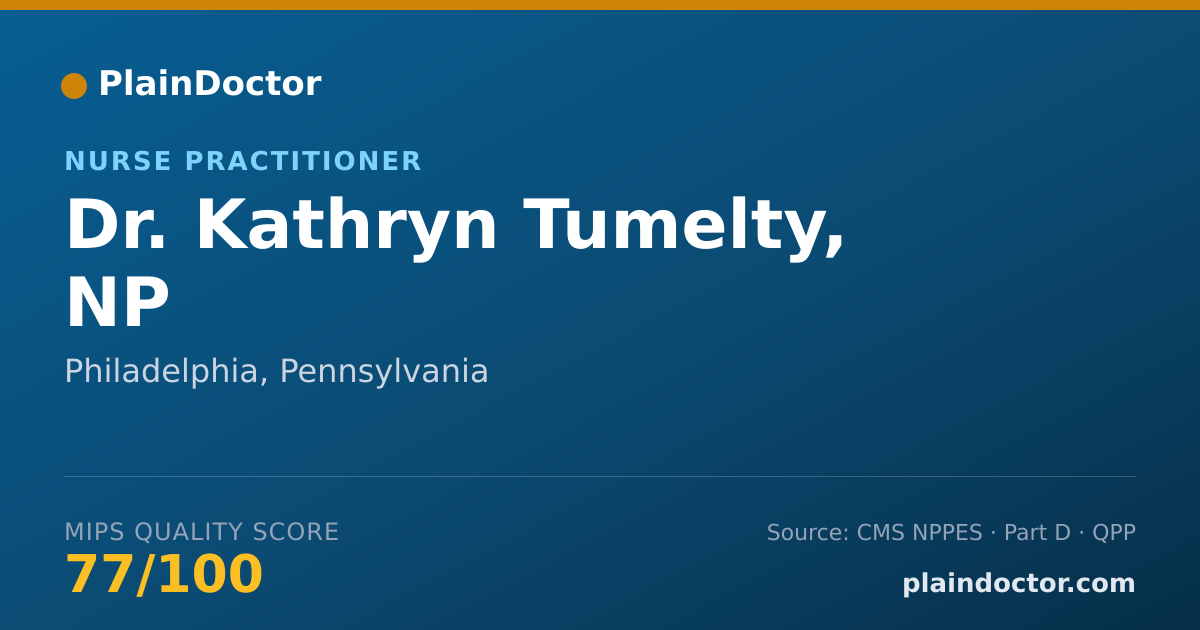 Shareable card for Kathryn Tumelty, NP - Nurse Practitioner, Philadelphia, PA