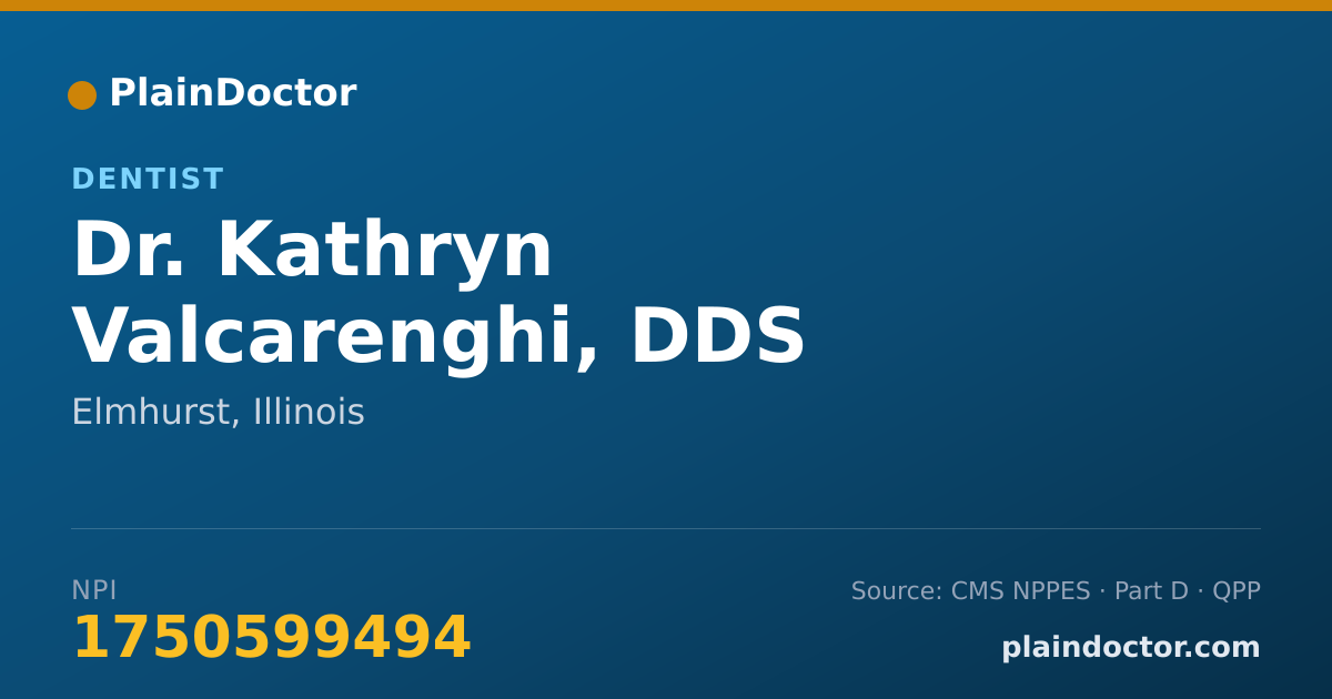 Shareable card for Kathryn Valcarenghi, DDS - Dentist, Elmhurst, IL