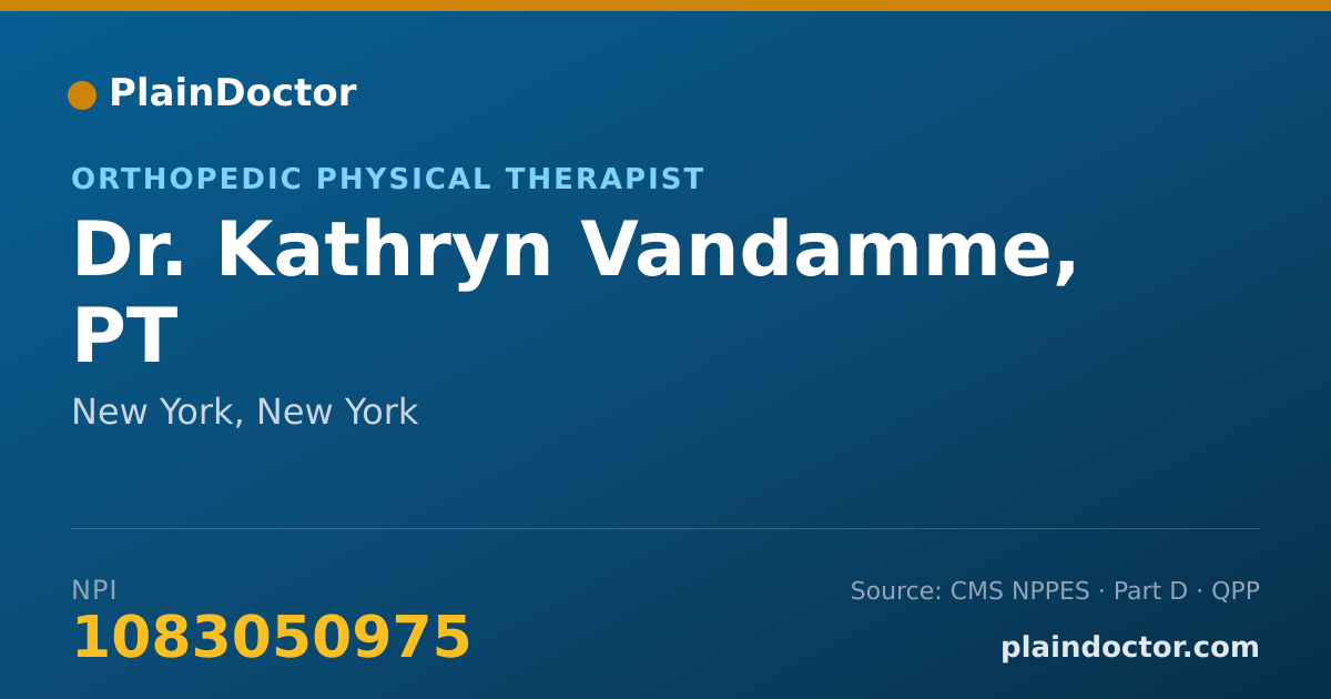 Shareable card for Kathryn Vandamme, PT - Orthopedic Physical Therapist, New York, NY