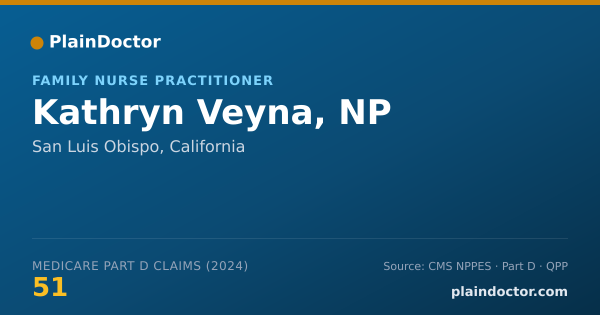 Shareable card for Kathryn Veyna, NP - Registered Nurse, San Luis Obispo, CA