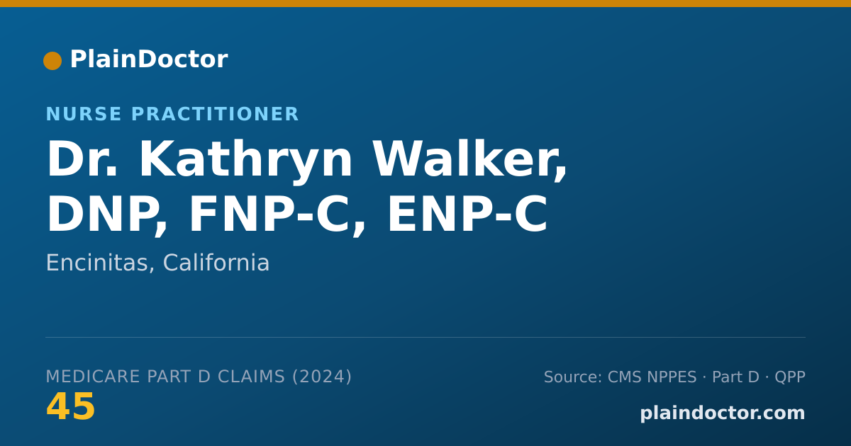 Shareable card for Kathryn Walker, DNP, FNP-C, ENP-C - Nurse Practitioner, Encinitas, CA