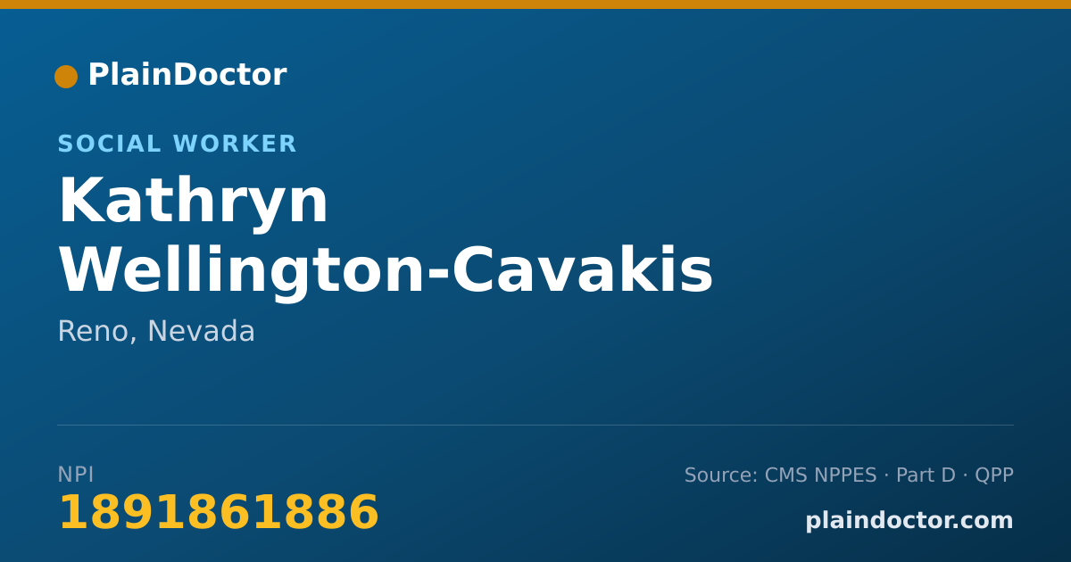 Shareable card for Kathryn Wellington-Cavakis - Social Worker, Reno, NV