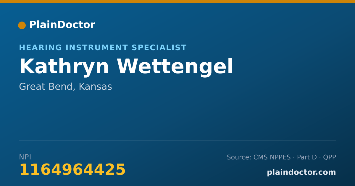Shareable card for Kathryn Wettengel - Hearing Instrument Specialist, Great Bend, KS
